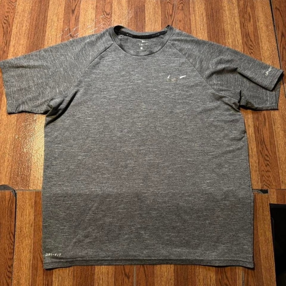 Nike Swim Grey Dri-Fit UPF Tech Retro Sportswear Train Shirt Large